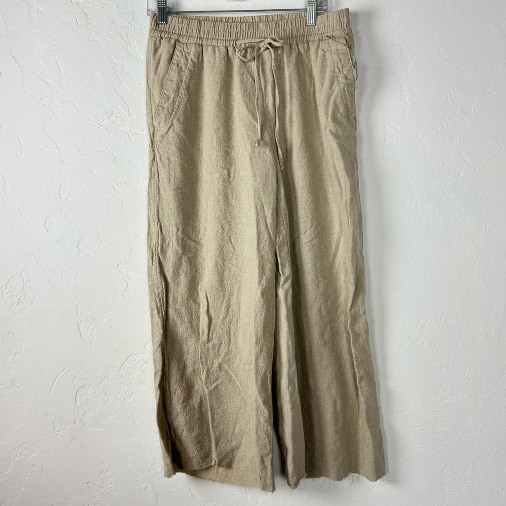 Target A New Day Pants Sweat Pull On Elastic Waist‎ Tie Front Beige Cream Tan